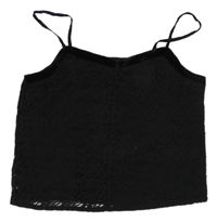 Černý krajkový halenkový top New Look