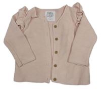 Světlerůžový propínací svetr s volánky F&F