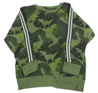 Khaki army mikina s proužky Next