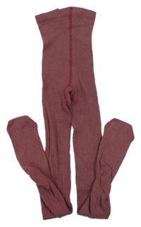 Fialové žebrované punčocháče 