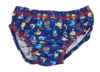 Tmavomodré plenkové plavky s plachetnicemi 