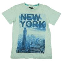Světlemodré tričko s potiskem New Yorku H&M