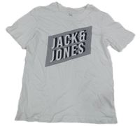 Nové - Bílé tričko s logem Jack & Jones