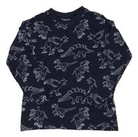 Tmavomodré triko s dinosaury Blue Seven