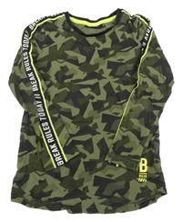 Khaki-černé vzorované triko Kids