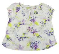 Bílá halenka s květy a krajkou H&M