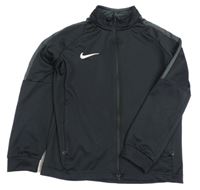 Černo-tmavošedá funkční sportovní propínací mikina s logem Nike