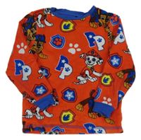 Červeno-safírová plyšová pyžamová mikina s PAW PATROL nickelodeon