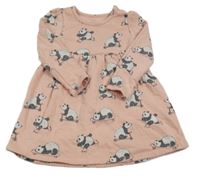 Světlerůžové teplákové šaty s pandami M&S