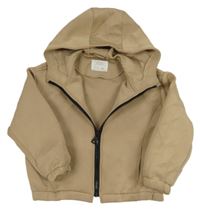 Oříšková tepláková thermo bunda s kapucí ZARA