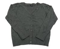 Tmavošedý melírovaný propínací svetr Next