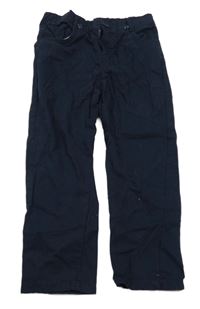 Tmavomodré plátěné kalhoty 