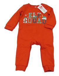 Nové - červená tepláková kombinéza s nápisy - elf F&F