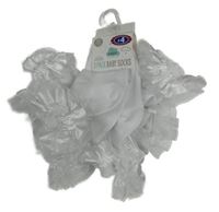 Nové - 3x - Bílé ponožky s organzovým volánkem 