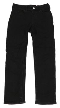 Černé slim fit teplákové rifle H&M