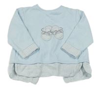 Světlemodro-bílo-šedá mikina s botičkami a vzorem COCO