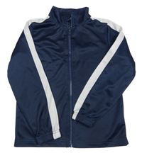 Tmavomodro-bílá propínací sportovní mikina TEX