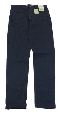 Nové - tmavomodré chino plátěné kalhoty Denim Co.
