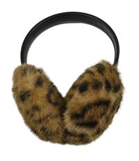 Hnědo-černé vzorované kožešinovo/koženkové klapky na uši H&M