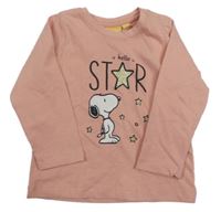 Nové - broskvové triko se Snoopym PEANUTS