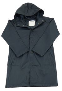 Tmavomodrý nepromokavý kabát s kapucí lupilu