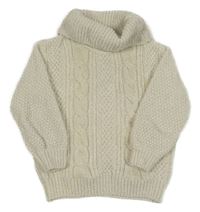 Světlebéžový melírovaný žinylkový svetrový rolák C&A