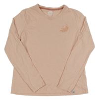 Světlerůžové melírované triko s vlnou a sluníčkem animal