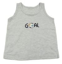 Světlešedé melírované tílko s nápisem a míčem De Facto