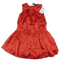 Nové - červené saténové šaty s 3D květy JASPER CONRAN