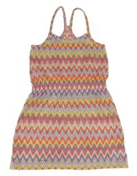 Barevné vzorované háčkované letní šaty se třpytkami C&A
