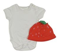 2Set - Bílé body Next + červená čepice F&F