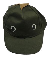 Nové - tmavokhaki plátěná kšiltovka - dinosaurus H&M
