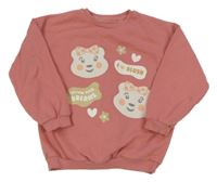 Růžová oversize mikina medvídky Blush George