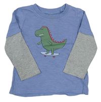 Modro-šedé triko s dinosaurem M&Co