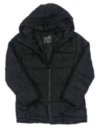 Černá šusťáková zimní bunda s kapucí Primark