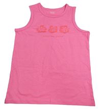 Tmavorůžový top s květinami Primark