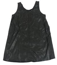 Černé koženkové šaty H&M