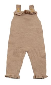 Starorůžové pletené laclové tepláky s volánem Shein