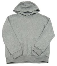 Šedá melírovaná mikina s logem a kapucí Adidas