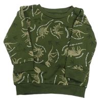 Khaki mikina s kostrami dinosaurů Primark