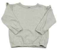 Šedá melírovaná mikina s volánky Next