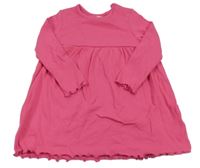 Tmavorůžové žebrované bavlněné šaty F&F