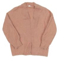 Starorůžový třpytivý chlupatý svetrový cardigan Next