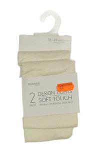 Nové - 2x smetanové silonky - puntíkaté + s hvězdami Dunnes