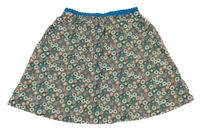 Modrá květovaná sukně