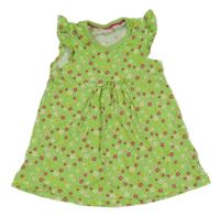 Zelené květované bavlněné šaty Liegelind