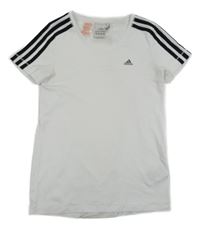 Bílé sportovní funkční tričko s logem Adidas