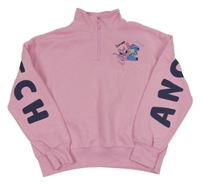 Růžová mikina se Stitchem a Angel Primark