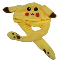 Žlutá chlupatá čepice - Pikachu