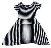 Černo-bílé pruhované žebrované šaty page